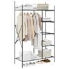 vidaXL Open Wardrobe with Shelf Black 104.5 x 45 x 172 cm Steel