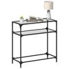 vidaXL Console Table with Transparent Glass Top 80x35x81 cm Steel