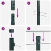 vidaXL Fence Posts Manual 7 pcs Green Ø32mm 200 cm Galvanised steel