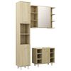vidaXL 3 Piece Bathroom Furniture Set Sonoma Oak Engineered Wood