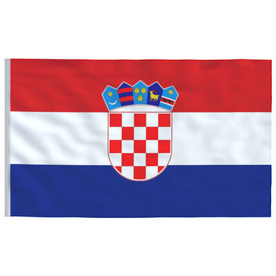 vidaXL Croatia Flag and Pole Aluminium 6.2 m