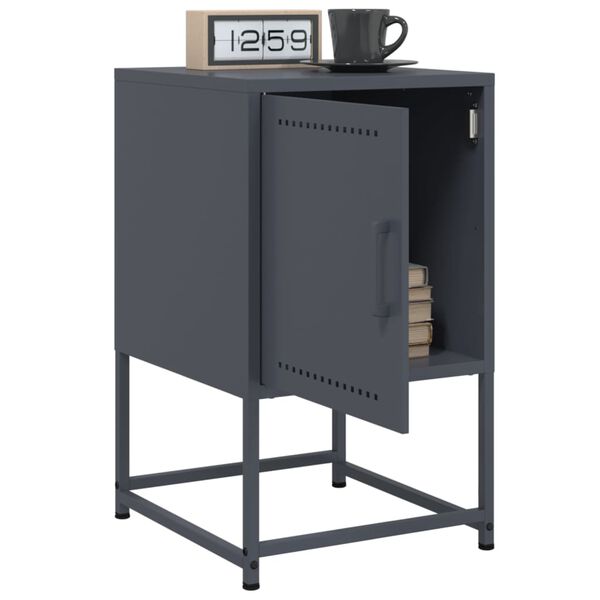 vidaXL Bedside Cabinets 2 pcs Anthracite 36x39x60.5 cm Steel