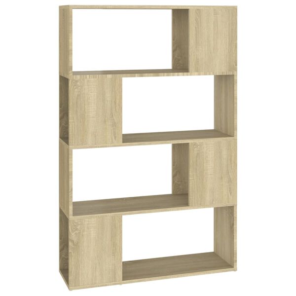 vidaXL Book Cabinet Room Divider Sonoma Oak 80x24x124.5 cm Engineered Wood