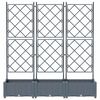 vidaXL Garden Planter 3 pcs LiGht Grey 120 x 40 x 125.5 cm Steel