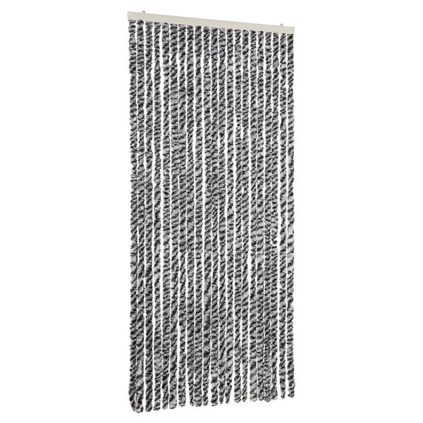 vidaXL Fly Curtain Grey and Black and White 90x220 cm Chenille