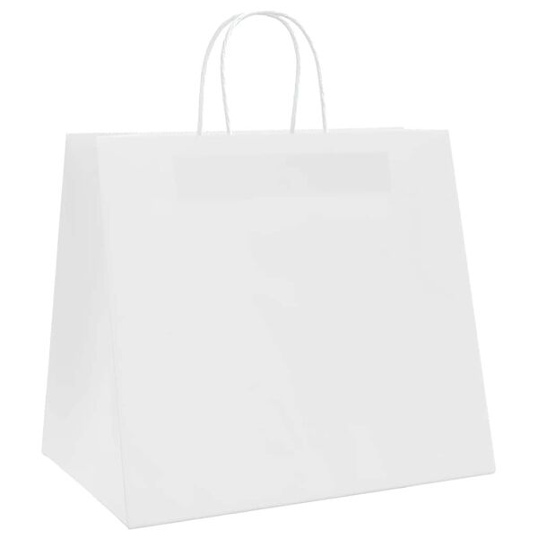 vidaXL Paper Bags 50 pcs with Handles White 32x22x28 cm