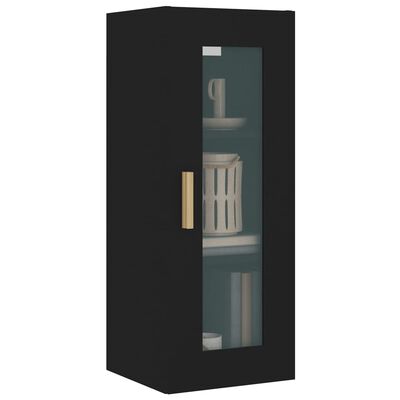 vidaXL Hanging Wall Cabinet Black 34.5x34x90 cm