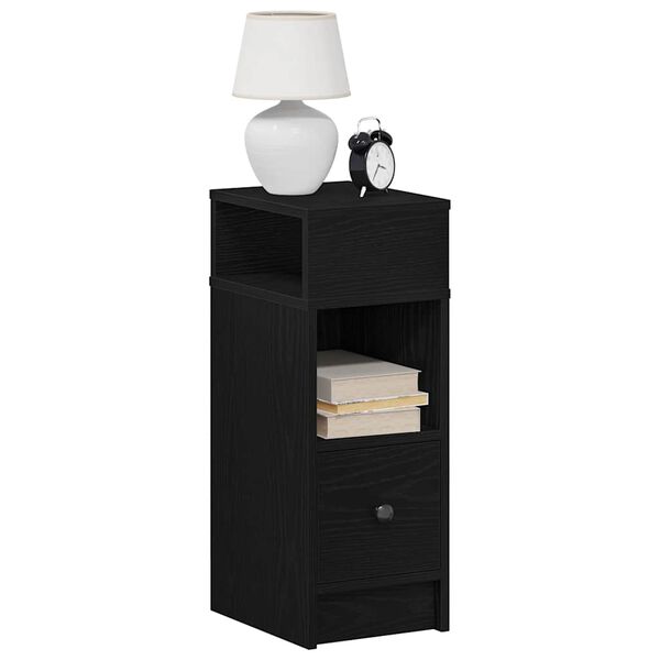 vidaXL Bedside Cabinets 2 pcs with Drawer Black 25x31x66 cm