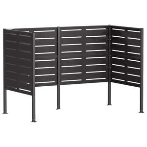 vidaXL Wheelie Bin Screen 167 x 85 x 113 cm Steel Black