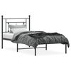 vidaXL Metal Bed Frame without Mattress with Headboard Black 90x190cm