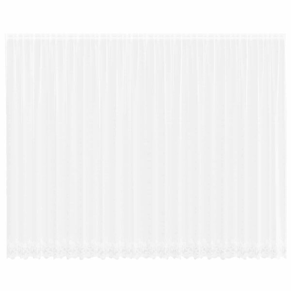 vidaXL Lace Curtain with Curtains Floral White 280 x 600 cm Polyester