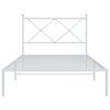 vidaXL Metal Bed Frame without Mattress with Headboard White 100x190cm