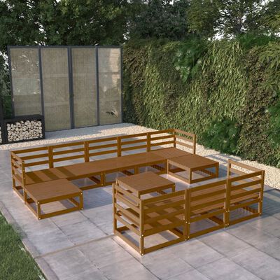 vidaXL 11 Piece Garden Lounge Set Solid Pinewood