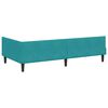 vidaXL Corner Bed Frame with Headboard Turquoise 90 cm x 200 cm Velvet