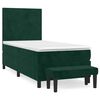 vidaXL Box Spring Bed with Mattress Dark Green 100x200 cm Velvet