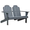 vidaXL Garden Chair | Grey | Wood | 2-Seater | Durable | Adirondack Chair