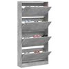 vidaXL Shoe Cabinet with 4 Flip-Drawers Concrete Grey 80x21x163.5 cm