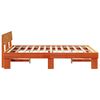 vidaXL Bed Frame with Headboard Wax Brown 150 x 200 cm Solid Pine Wood