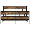 vidaXL Metal Bed Frame without Mattress Smoked Oak 140x190 cm