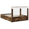 vidaXL Bed Frame with Drawer Smoked Oak 140 x 200 cm Engineered Wood