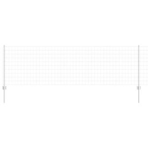 vidaXL Fence with Post Silver