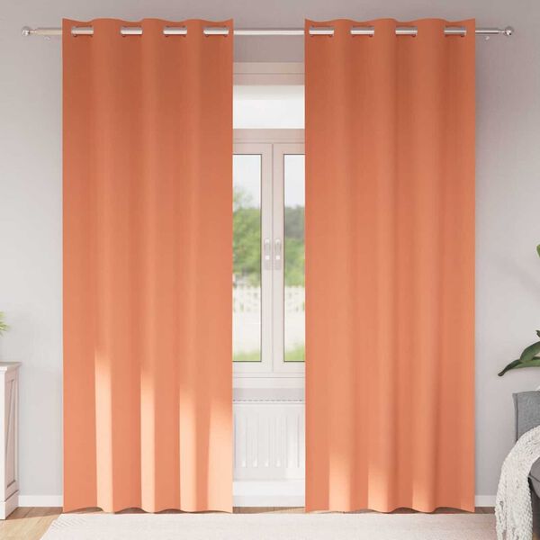 vidaXL Blackout Curtains with Rings 2 pcs Terracotta 225 x 140 cm