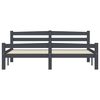vidaXL Bed Frame without Mattress Dark Grey Solid Pinewood 160x200 cm (322093+321990)