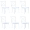 vidaXL Dining Chair | Set of 6 | White | Solid rubber wood | Standard