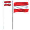 vidaXL Austria Flag and Pole 6.23 m Aluminium