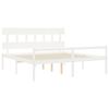 vidaXL Senior Bed without Mattress White Super King Size Solid Wood