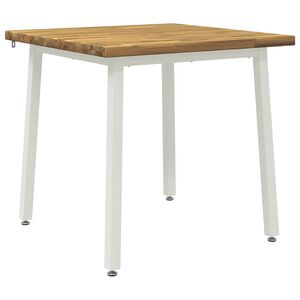 vidaXL 60 x 55 x 75 cm Solid Acacia Wood White Rectangular