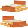 vidaXL Bed Frame without Mattress with Headboard Wax Brown 135x190 cm Double Solid Wood Pine