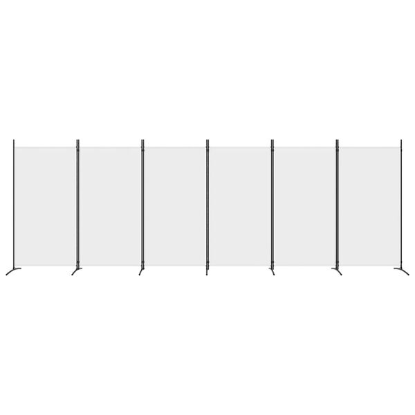 vidaXL 6-Panel Room Divider White 520x180 cm Fabric