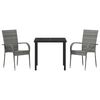 vidaXL Garden Dining Set 3 pcs Grey Powder-Coated Steel