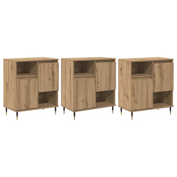 vidaXL Sideboards 3 pcs Artisan oak 180 x 35 x 70 cm Engineered wood