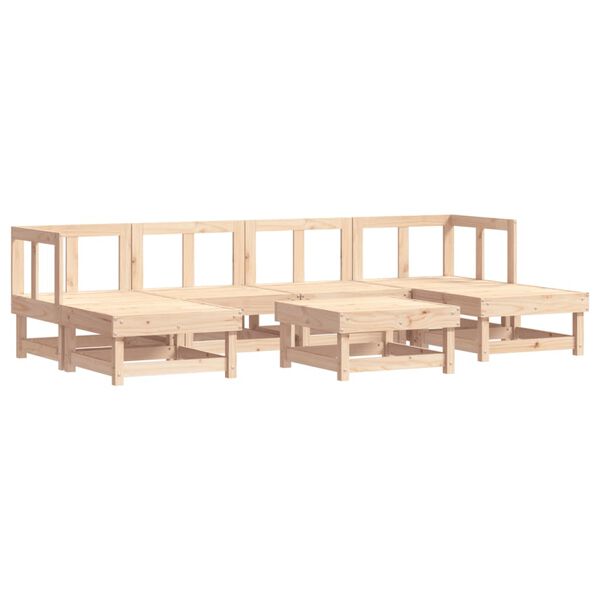 vidaXL 7 Piece Garden Lounge Set Solid Wood Pine