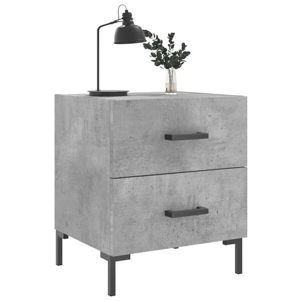 vidaXL Bedside Cabinet Concrete Grey 40x35x47.5 cm Engineered Wood