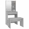 vidaXL Dressing Table Set with LED Grey Sonoma Engineered Wood