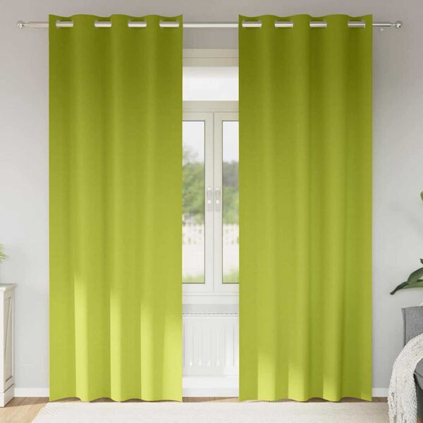 vidaXL Blackout Curtains with Rings 2 pcs Green 245 x 140 cm Polyester