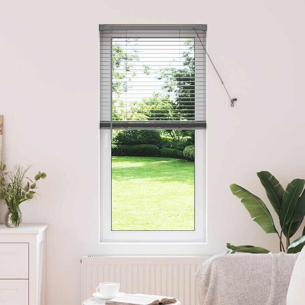 vidaXL Window Blind with Curtains Manual Dark grey Aluminium