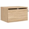 vidaXL Wall-mounted Bedside Cabinet with LED Lights Sonoma Oak