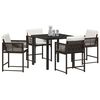 vidaXL Garden Dining Set 5 pcs Brown Poly Rattan