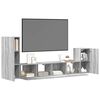 vidaXL 4 Piece TV Cabinet Set Grey Sonoma Engineered Wood