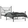 vidaXL Metal Bed Frame without Mattress with Footboard Black 90x190cm