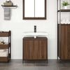 vidaXL Bathroom Basin Cabinet Brown Oak 60x34.5x60 cm
