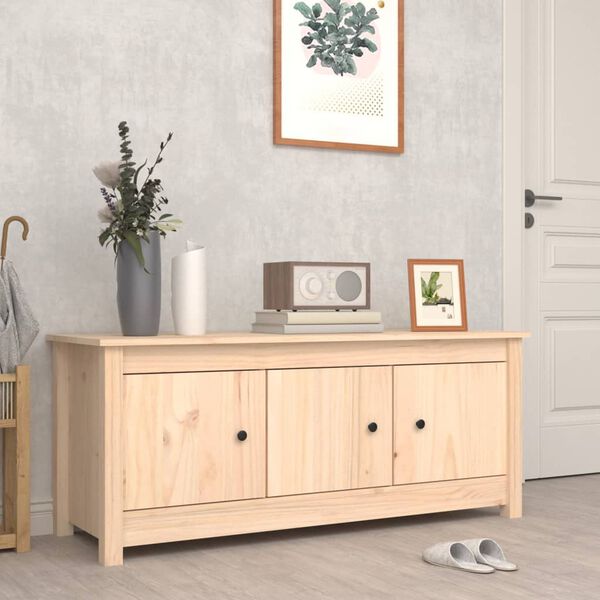 vidaXL Shoe Cabinet 110x38x45.5 cm Solid Wood Pine