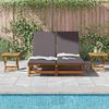 vidaXL Sun Lounger Reclining with Cushion Dark Grey Solid Acacia Wood