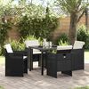 vidaXL Garden Dining Set 5 pcs Brown Poly Rattan