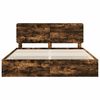 vidaXL Bed Frame with Drawer Smoked Oak 200 x 200 cm Engineer Wood
