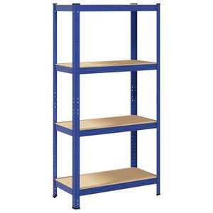 vidaXL 4-Layer Storage Shelf Blue Steel&Engineered Wood